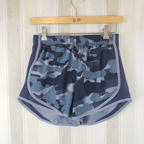 Nike Dri-fit Athletic Pull On Shorts Blue‎ Camo Size Small Activewear - Picture 1 of 10